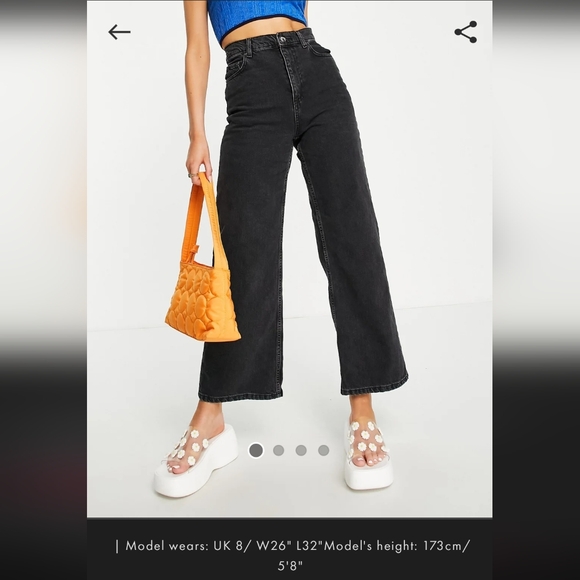 EUC ASOS Design High Rise "Relaxed" Dad Jeans In Washed Black - Picture 1 of 9